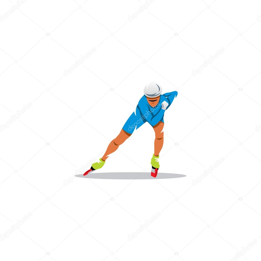 Athlete on roller skates. Vector Illustration.