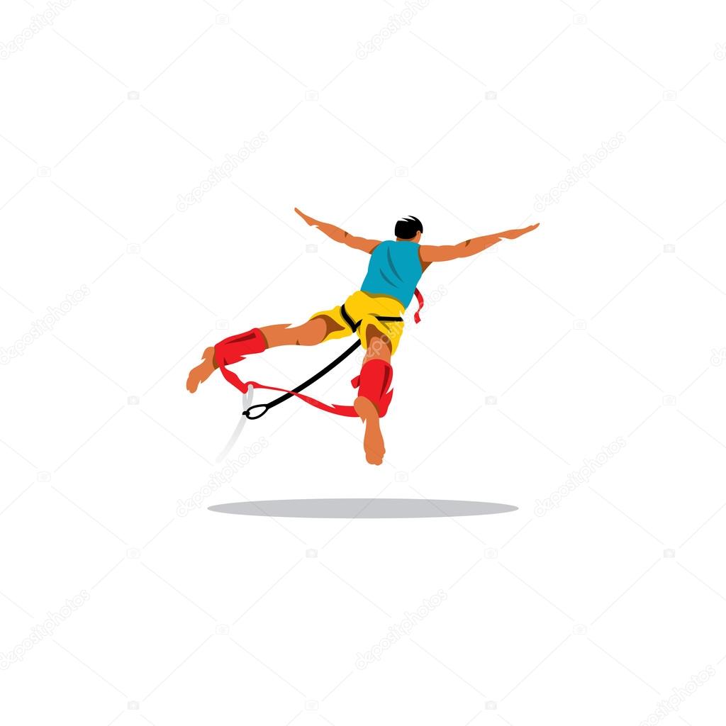 Bungy jumping sign. Branding Identity Corporate logo design template Isolated on a white background