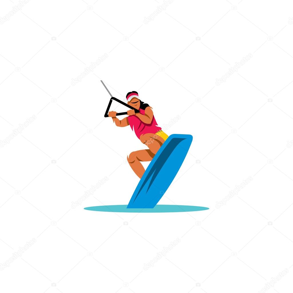 Wakeboarding sign. Branding Identity Corporate logo design template Isolated on a white background