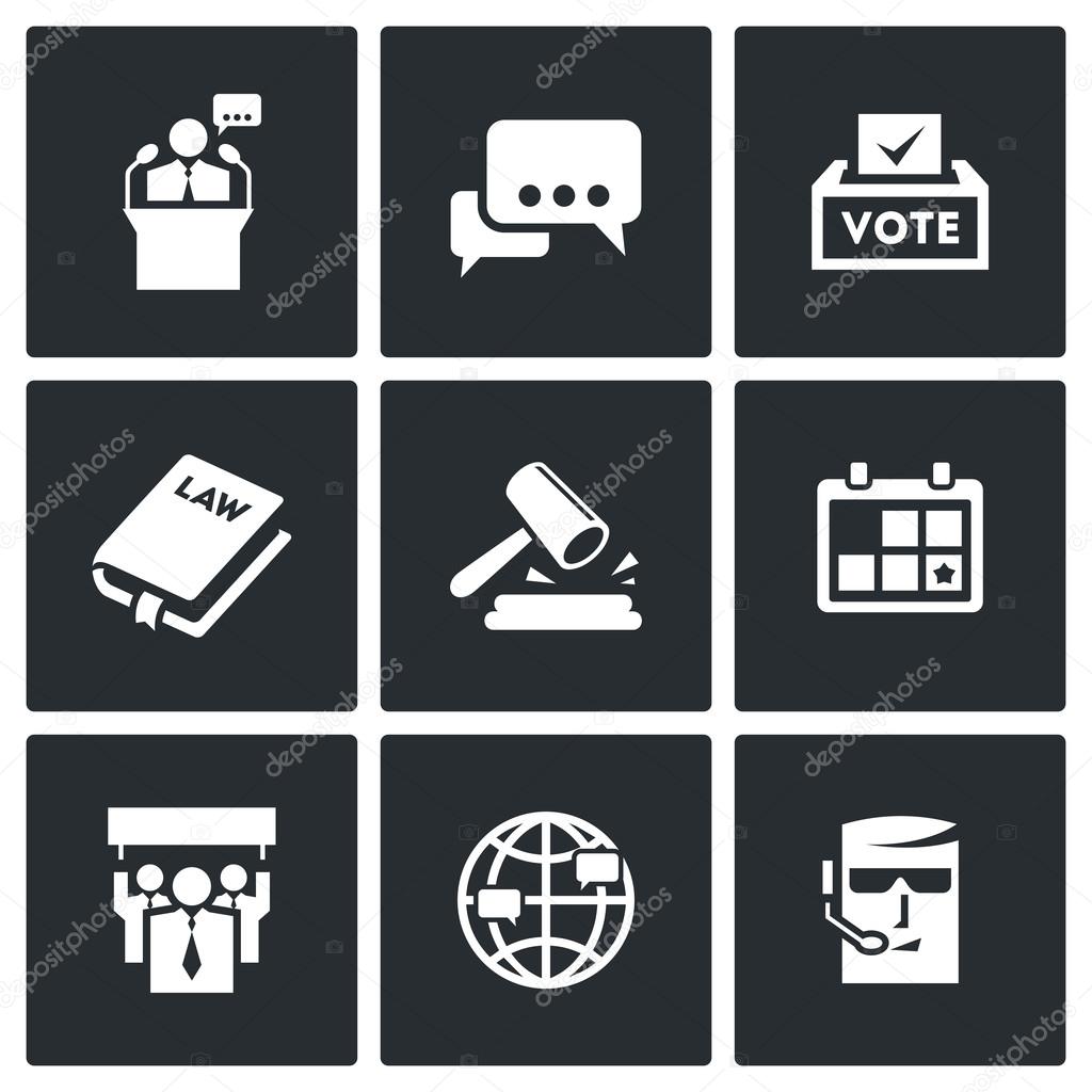 PrintPresidential candidate and elections icons set