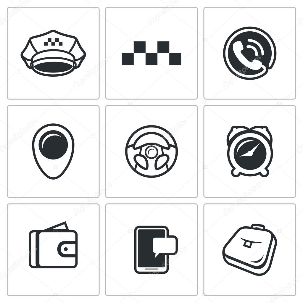 PrintTaxi Service icons set.