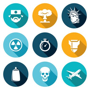 Japonya ve nükleer silah Icons Set