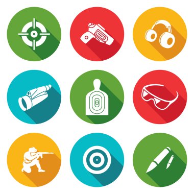 Atış poligonu Icons Set