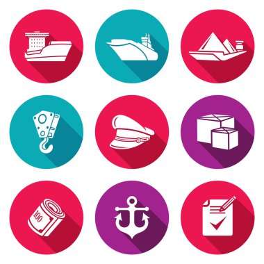 Deniz tekne Icons Set