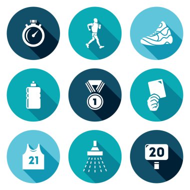 Spor yürüyüş Icons Set