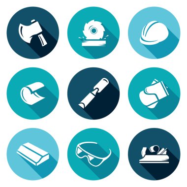 Ağaç işleme Icons set