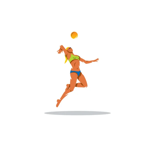 Beach volleyball spelare — Stock vektor