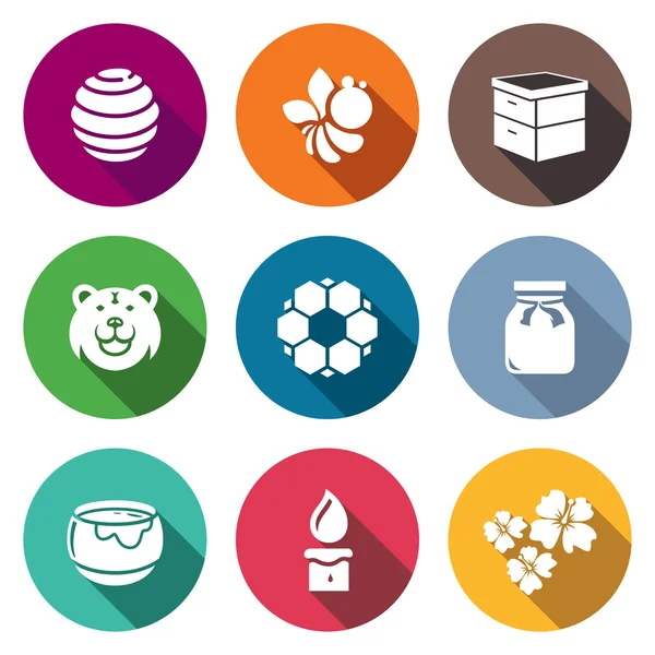 Apiary Icons Set — Stock Vector
