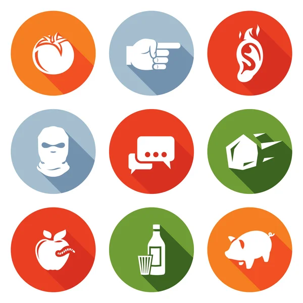Shame, ridicule Icons Set — Stock Vector