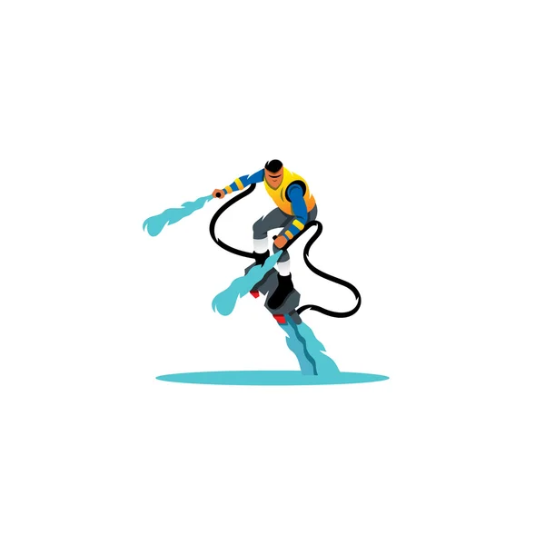 Flyboarding ember szárnyal-víz felett — Stock Vector