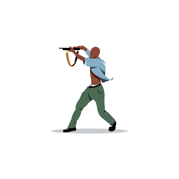 Afrikanischer Mann mit Waffe — Stockvektor