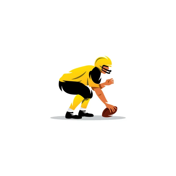 American football. Player with ball — Stock Vector