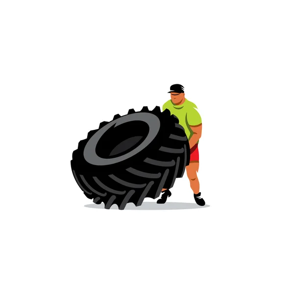 極端なパワー男性スイッチフ リップ タイヤ — ストックベクタ
