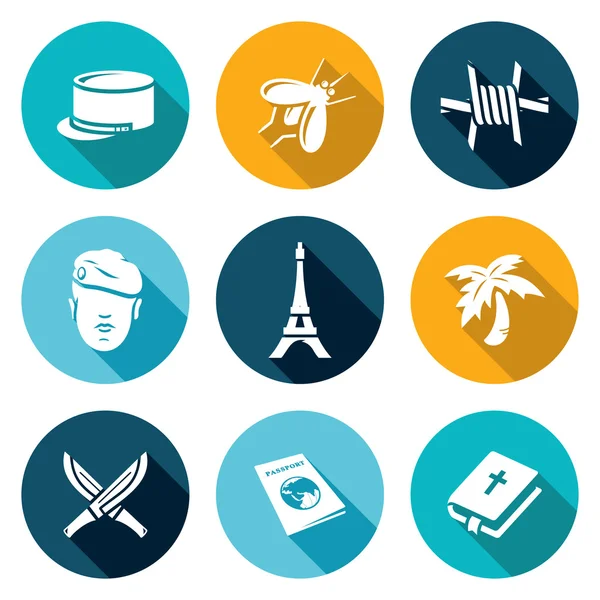 Conjunto de ícones da Legião Estrangeira Francesa — Vetor de Stock