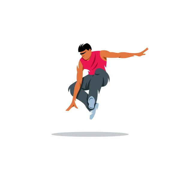 Parkour-Sportler springen — Stockvektor