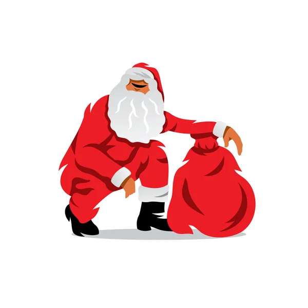 Santa Claus con saco de regalos — Archivo Imágenes Vectoriales