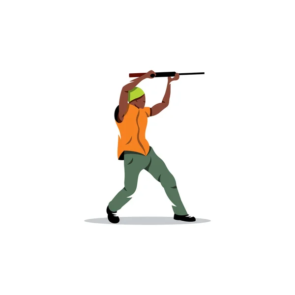 African man with gun — Stock Vector