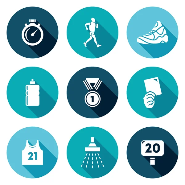 Set de iconos deportivos para caminar — Vector de stock