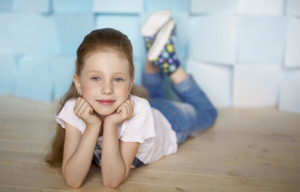 Girl in the style of the jeans