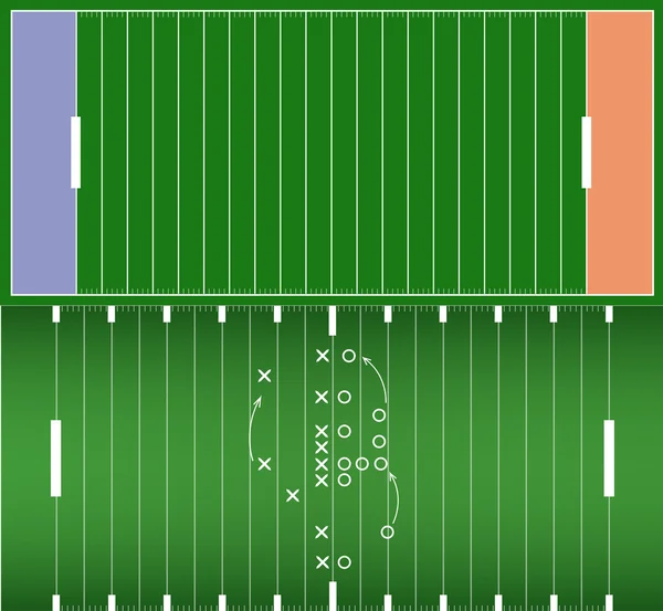 Set di campo di calcio americano sfondo eps10 vettore — Vettoriale Stock