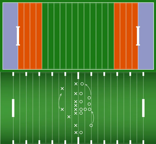 Set di campo di calcio americano sfondo eps10 vettore — Vettoriale Stock