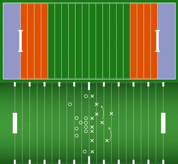 Set di campo di calcio americano sfondo eps10 vettore — Vettoriale Stock