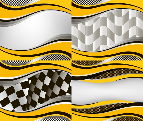 Set di bandiere vettoriali a scacchi. Eps10 — Vettoriale Stock