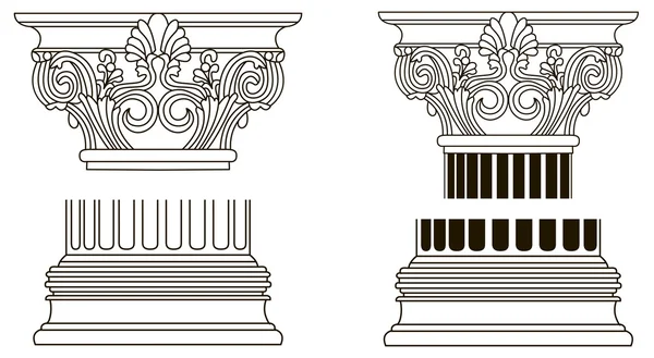 Conjunto de piezas de columna de pilar griego de estilo antiguo — Vector de stock