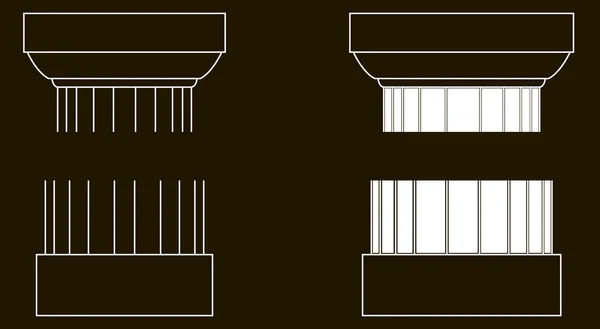Reihe von Säulenteilen im alten griechischen Stil — Stockvektor