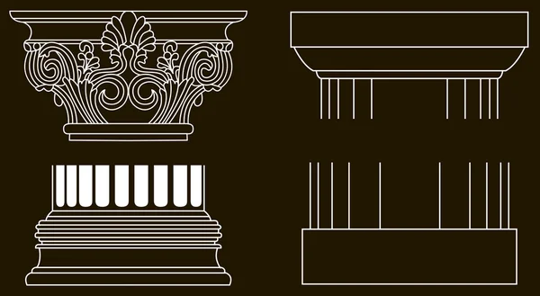 Sada dílů starobylé Řecko pilíř sloupce — Stockový vektor