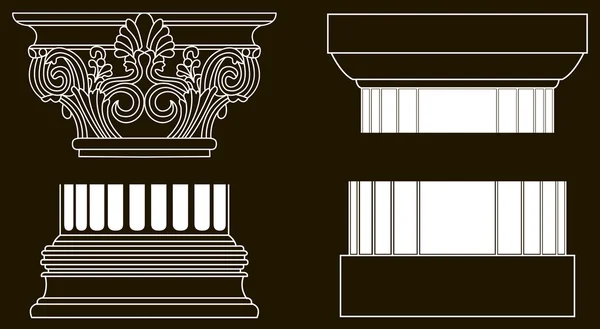 Zestaw części starego stylu filar Grecja kolumna — Wektor stockowy