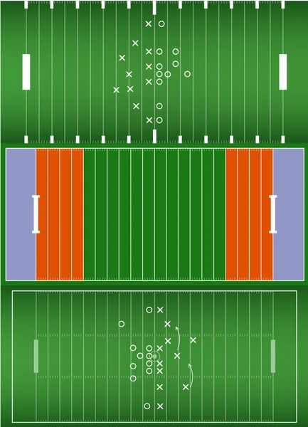 Set di campo di calcio americano sfondo eps10 vettore — Vettoriale Stock