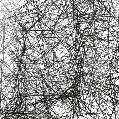 Bir sürü beyaz kağıt çizen siyah çizginin soyut sanat tasarımı arka planı