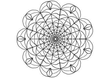 Mandala desenli tasarım, temel zentangle dairesi, çizgi sanat çizgisi dekorasyonu