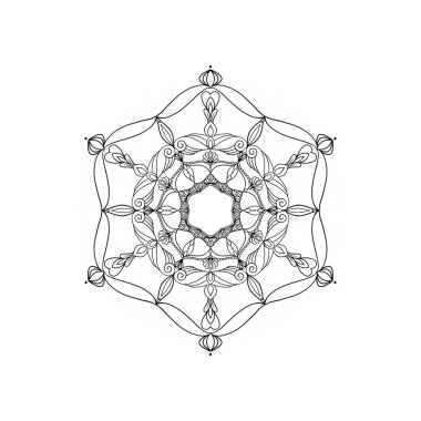 Modern Mandala çizgisi. Temel güzel desen tasarımı, etnik çizgili..