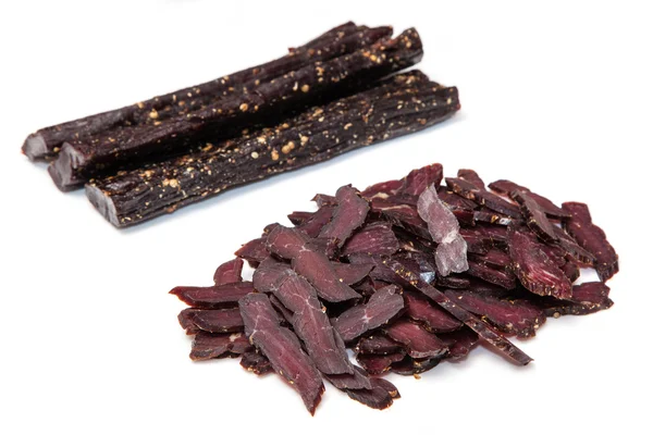 Two sticks of South African biltong — Stock Photo, Image