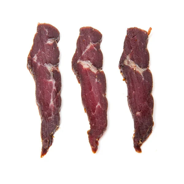Three South African biltong slices — Stock Photo, Image