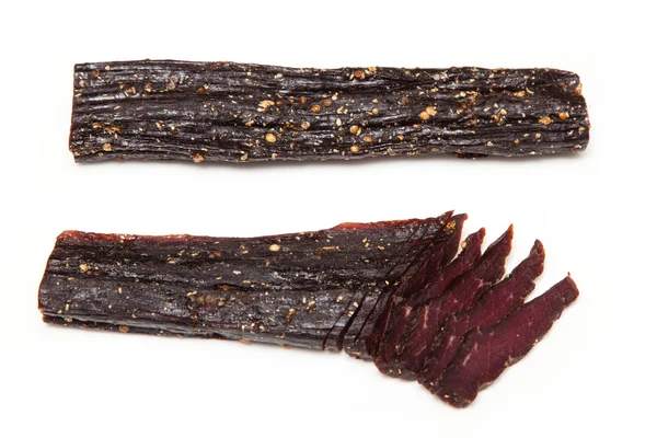 Dois paus de biltong sul-africano — Fotografia de Stock