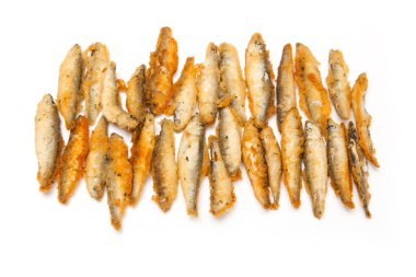 Hırpalanmış whitebait balık