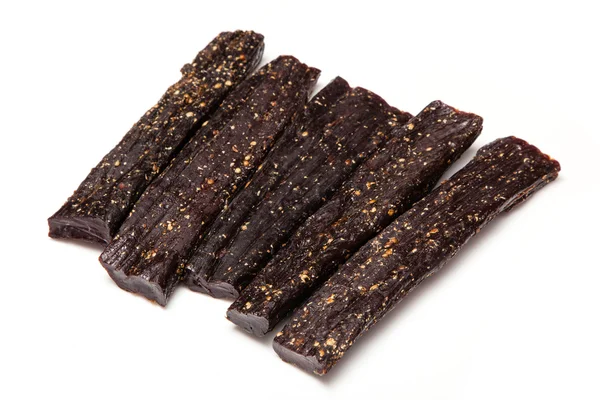 Beef Biltong sticks, Bitoning is traditional South African beef jerky — Stock Photo, Image