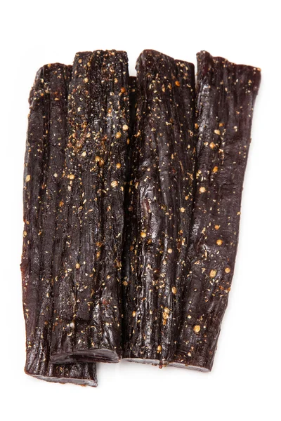 Beef Biltong sticks, Bitoning is traditional South African beef jerky — Stock Photo, Image