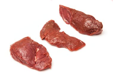 Beyaz bir arka plan üzerinde izole kanguru biftek.