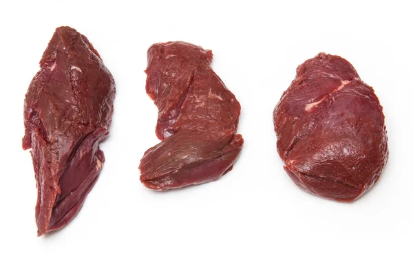 Känguru-Steaks isoliert auf weißem Hintergrund. — Stockfoto