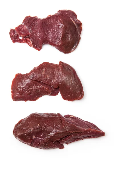 Kangoeroe steaks geïsoleerd op een witte achtergrond. — Stockfoto