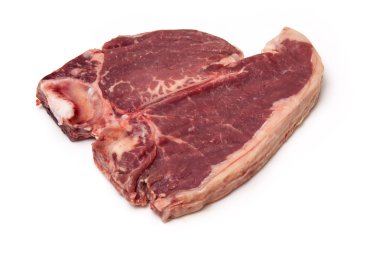 t-Bone steak izole bir arka planda beyaz studio.