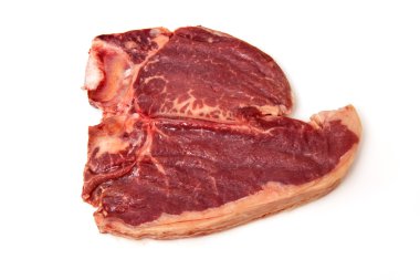 t-Bone steak izole bir arka planda beyaz studio.