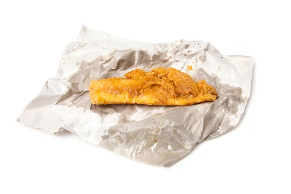 Fillet of battered deep fried cod. — Stock Photo, Image