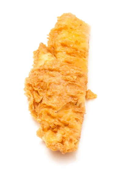 Fillet of battered deep fried cod. — Stock Photo, Image