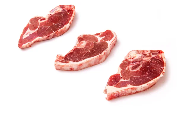 Uncooked New Zealand lamb chops — Stock Photo, Image