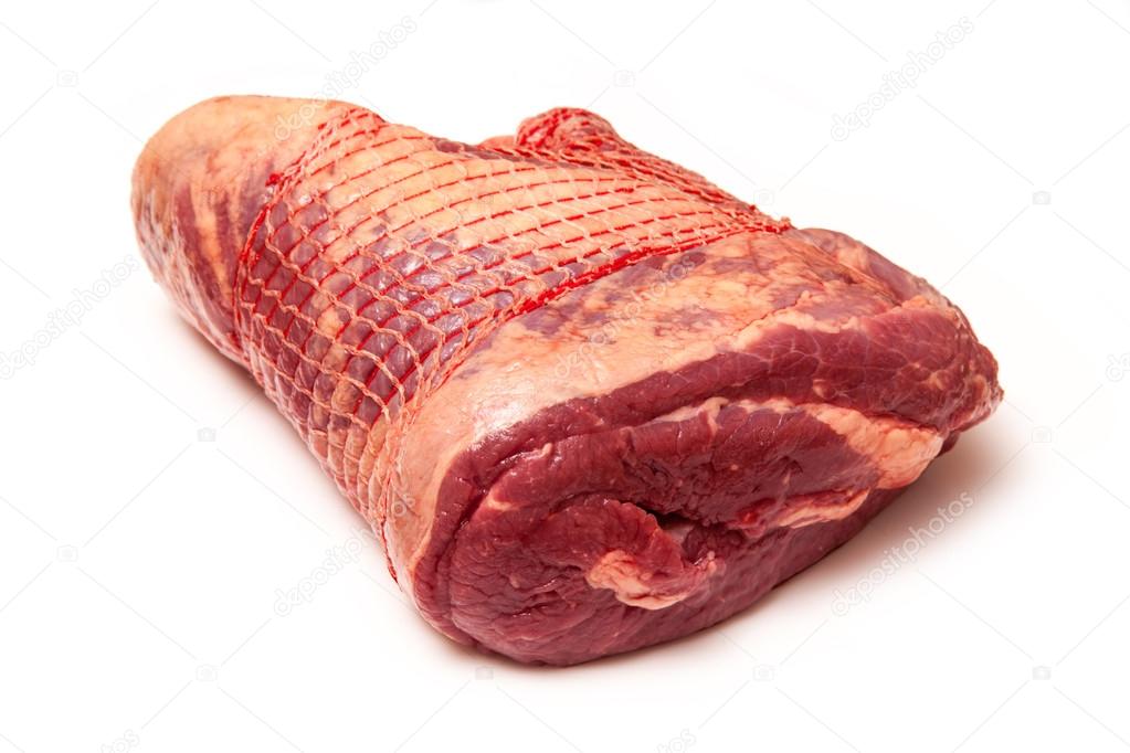 Uncooked beef brisket meat